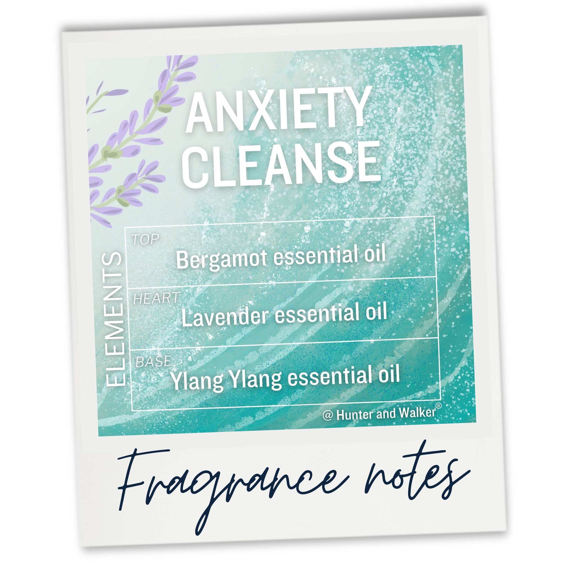 Aromatherapy wax melts fragrance notes for Anxiety cleanse