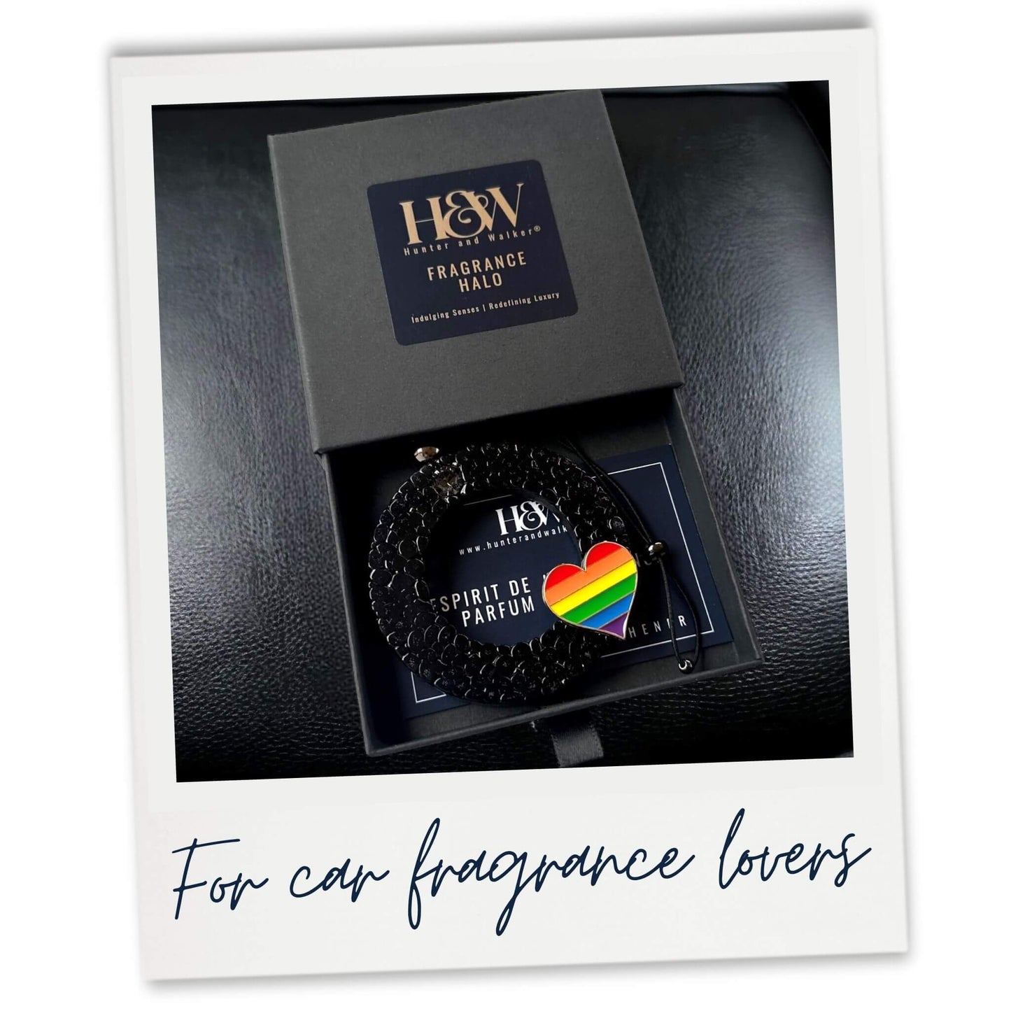 Image showing the customer our product packaging for our Pride LGBT+ Gift luxury car freshener