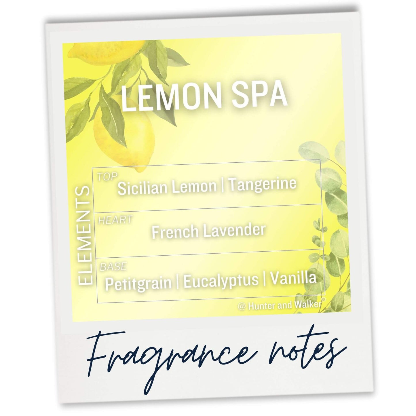 Lemon Spa Luxury Car air freshener fragrance notes