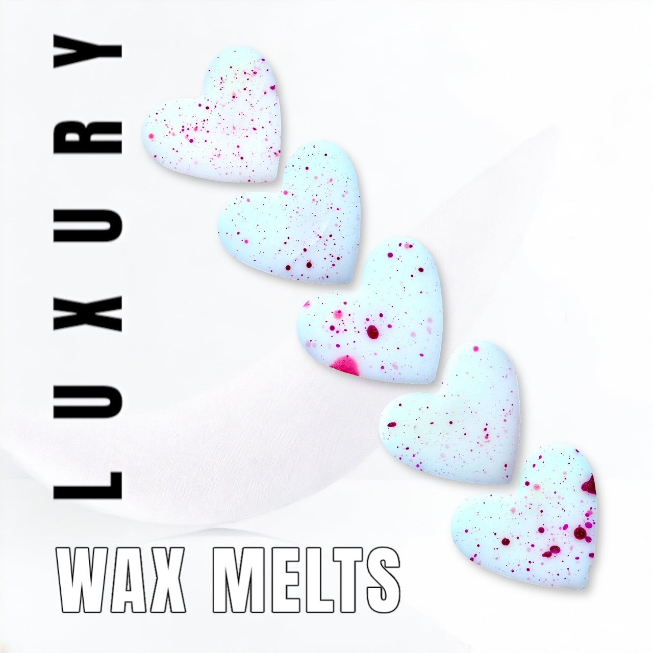 Love Melts. Rose and Oud wax melt hearts main image