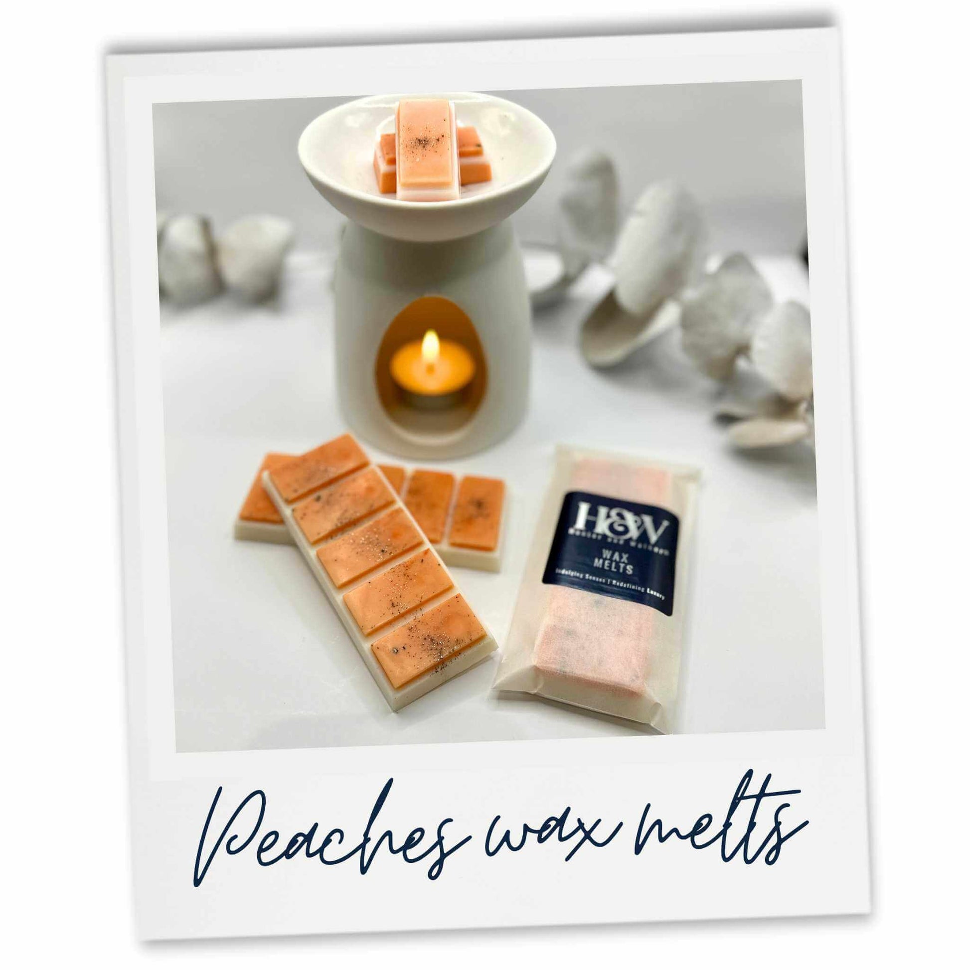 Peach Wax Melts in White burner