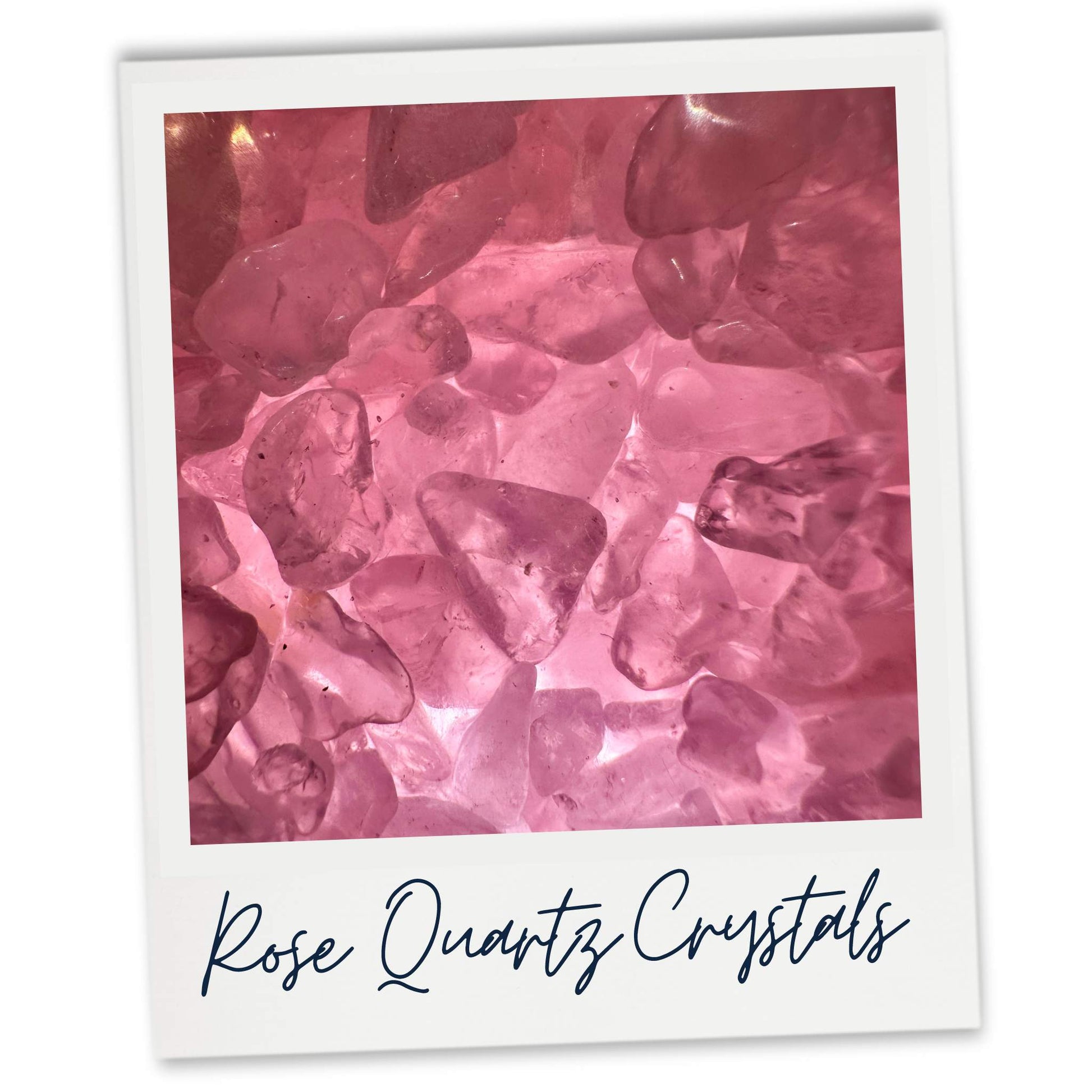 Rose quartz crystal chips used in our Anxiety cleanse wax melt