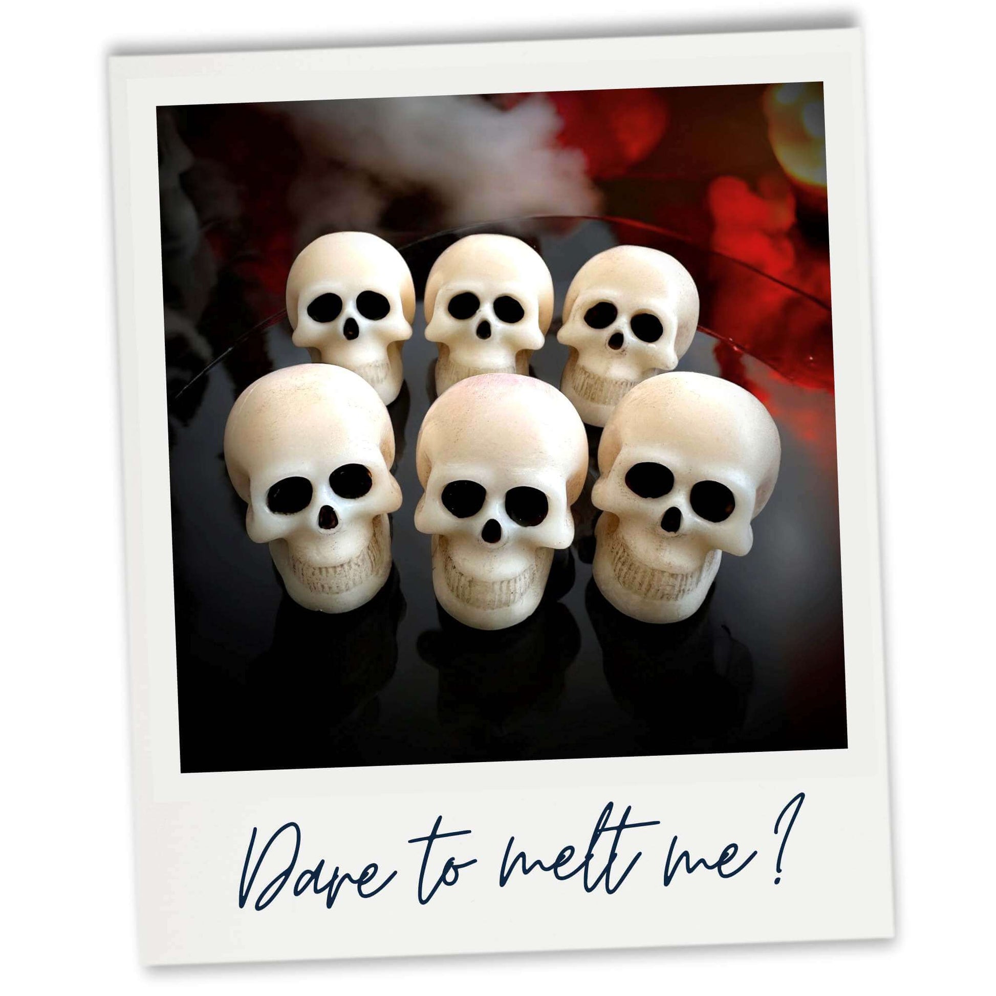 Six Skull Wax Melts with bleeding brains when melted